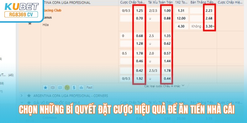 Chọn những bí quyết đặt cược hiệu quả để ăn tiền nhà cái
